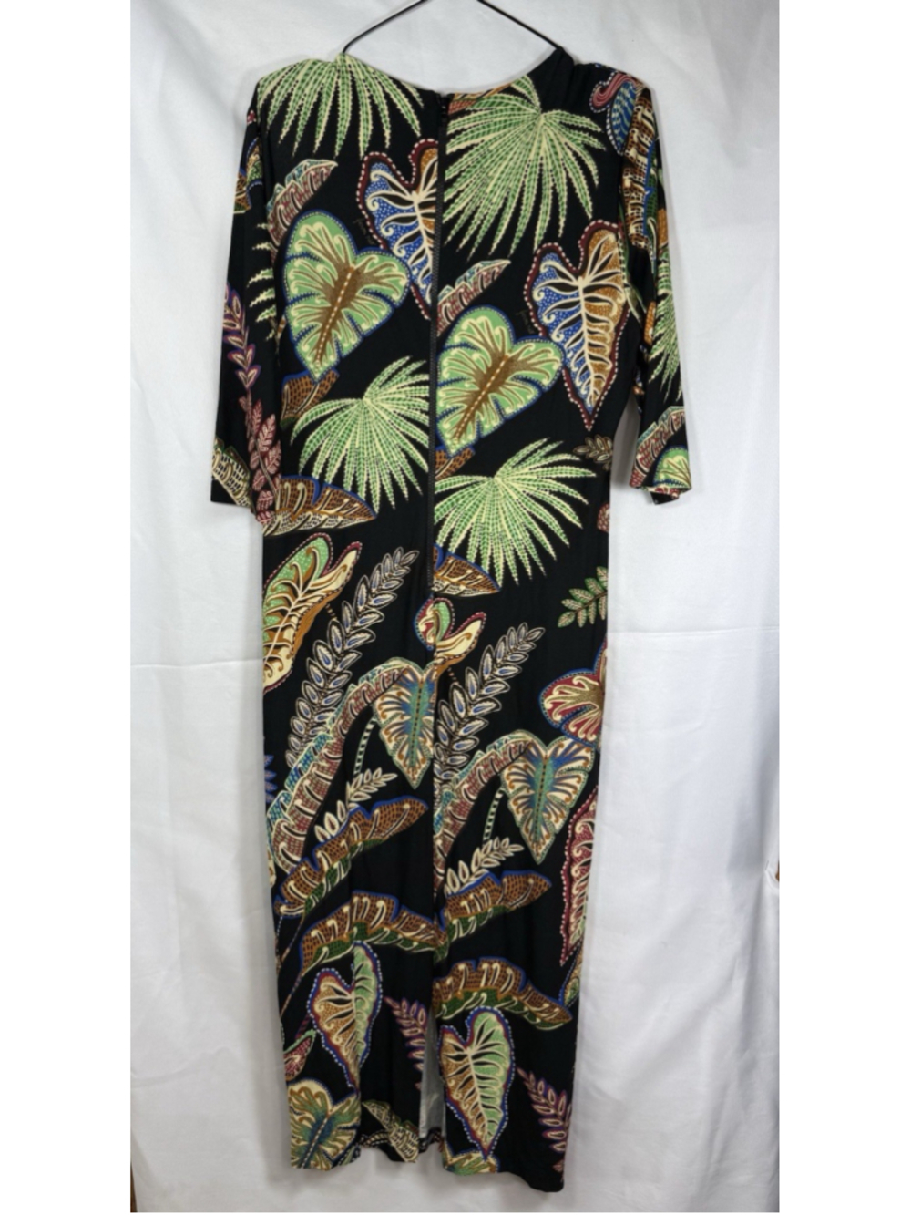 NWT Farm Rio Cool Foliage Tropical Print Midi Dress Black Multi Color Size XL - Picture 8 of 10